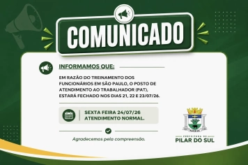 COMUNICADO PAT DE PILAR DO SUL