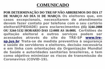 Comunicado TRE-SP