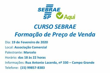 Curso Sebrae Formao Preo de Venda 2020
