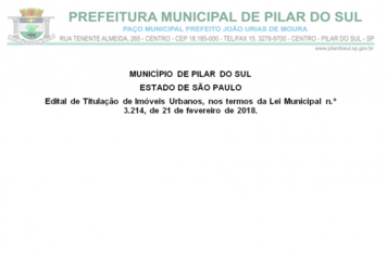 Edital de Titulao de Imveis Urbanos