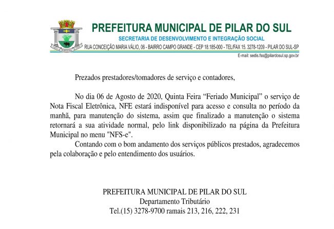 Aviso Importante NFS-e