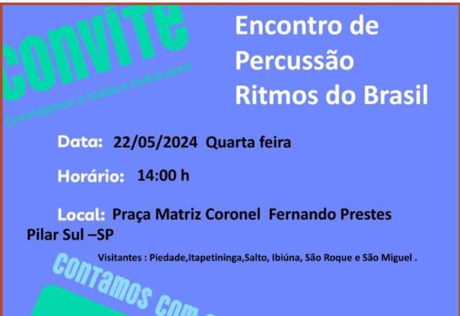 Convite para o Encontro de Percussâo Ritmos do Brasil