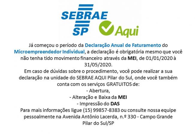 Comunicado ao Microempreendedor Individual (MEI)