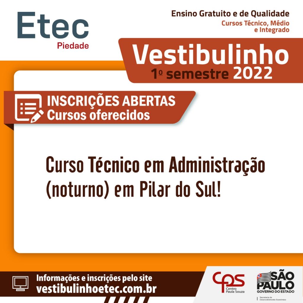 Inscrições para vestibulinho Etec